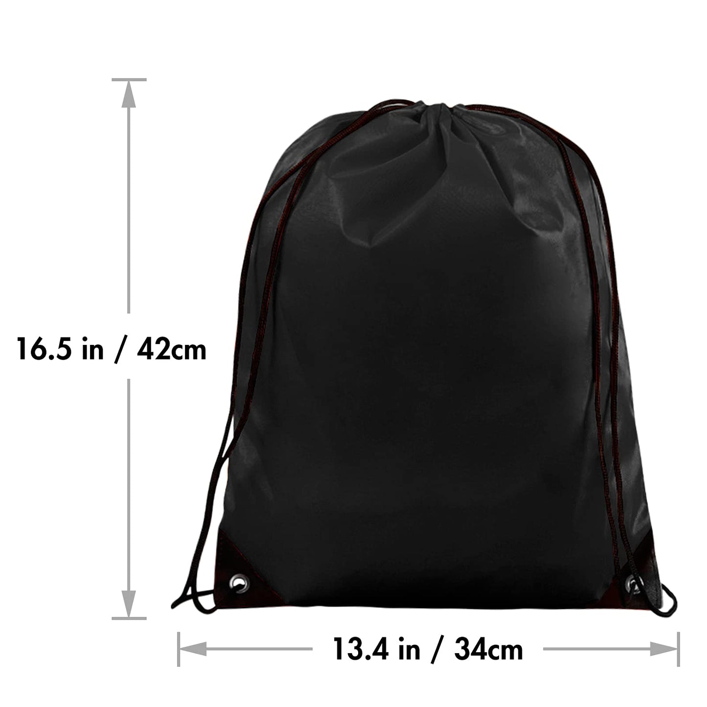 IKAYAS 6Pcs Drawstring Bags Bulk Black Drawstring Backpack, String Backpack Cinch Sack Sport Gym Backpack Bags for Yoga Traviling Outdoor Sports