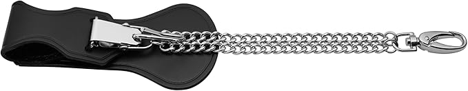 USMC Officer's Sword Frog Bundle Leather Saber Holder with Chrome Metal Chain for Ceremonial Sword