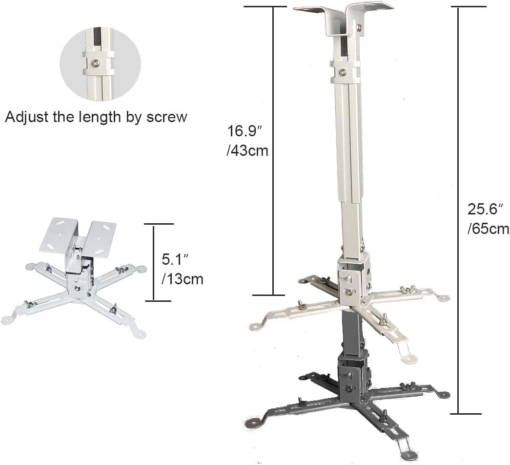 Coret 33 lbs Projector Drop Ceiling Mount, Universal Hanger Wall Mount Shelf Holder, Adjustable Height Pole Mount