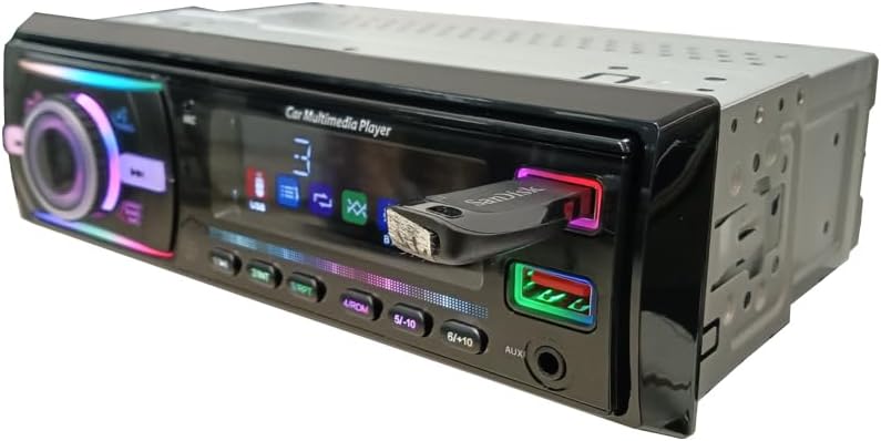 Generic 3050 12V MP3 7-Color Car Stereo Audio Player with Bluetooth Handsfree Calls, Music Play, FM Radio, Dual USB/AUX