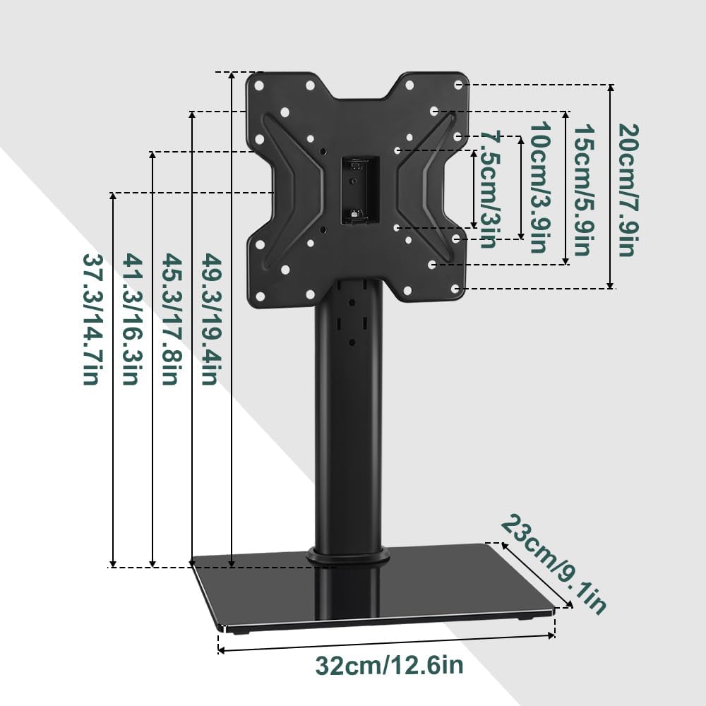 BFTOU 13"43" 4 77lbs Universal TV Stand for TVs Swivel Level Height Adjustable Table Top TV Mount Stand Holds up