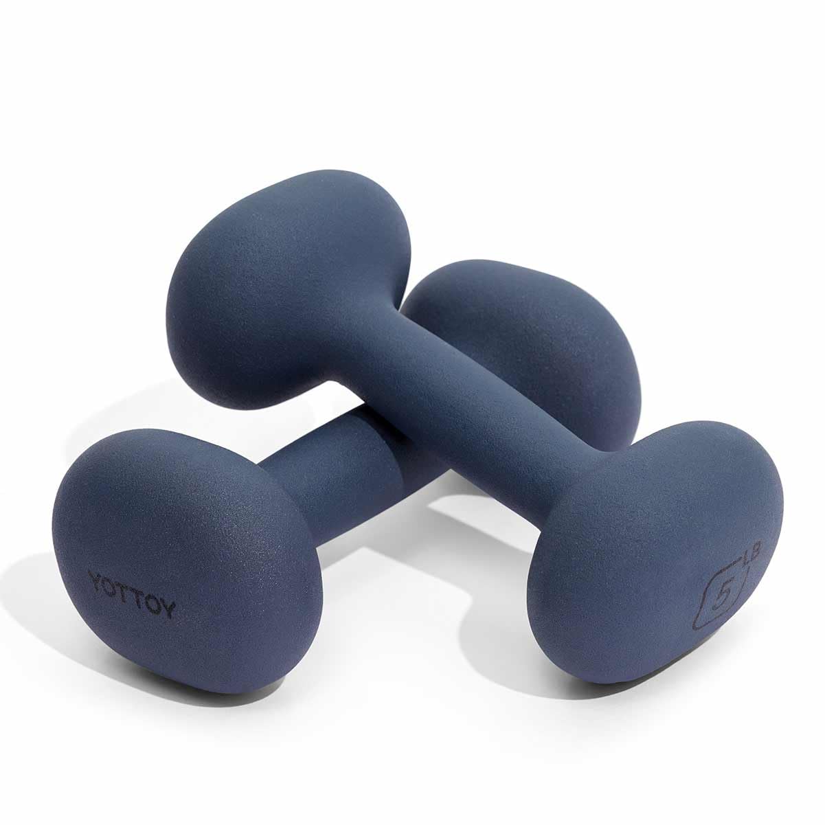 YOTTOY Weights Dumbbells Set for Women,5 Pound Dumbbells Set of 2, Non-Slip Hand Weights for Home Workouts, Portable Strength Training Neoprene dumbbells (Blue, 5LB-Pair)