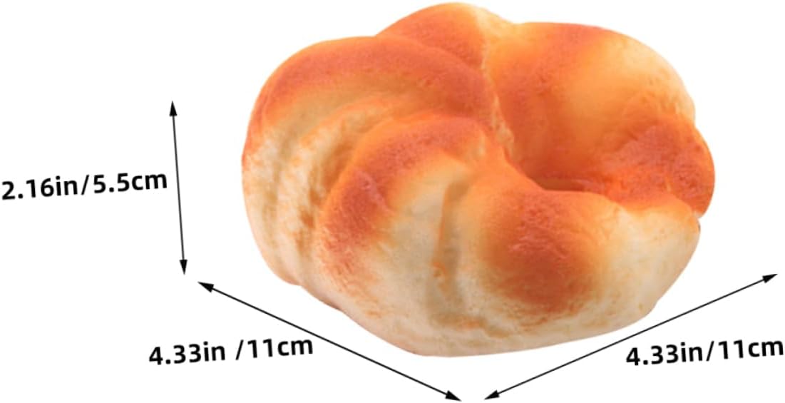 2pcs ERINGOGO Simulation Bread Model Artificial Bread Decor for Photography Bakery Display and Home Decor Lifelike PU
