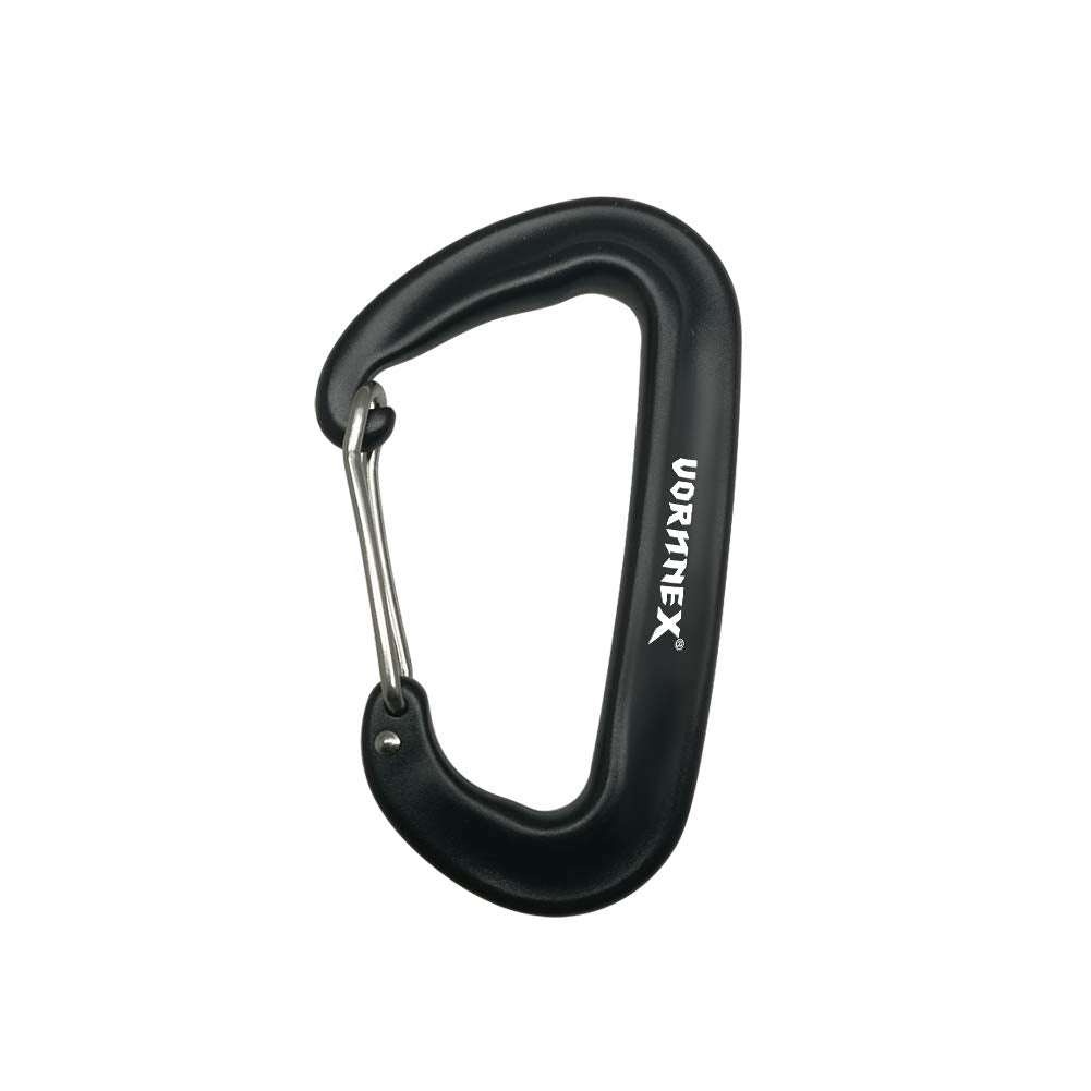 12KN Aluminum Carabiner Clip 4 Pack for Hammocks, 2700lbs Heavy Duty Large Clipping On Camping Accessories, Water Bottle,Backpacking and More - Black