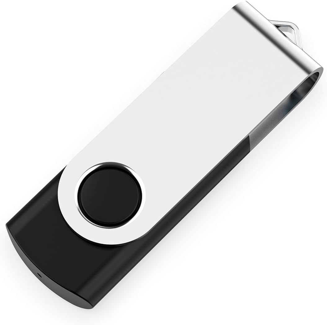 Maspen 2 Pack 64GB 2.0 USB Flash Drive USB Thumb Drives Jump Drive Fold Storage Memory Stick Swivel Design - Black