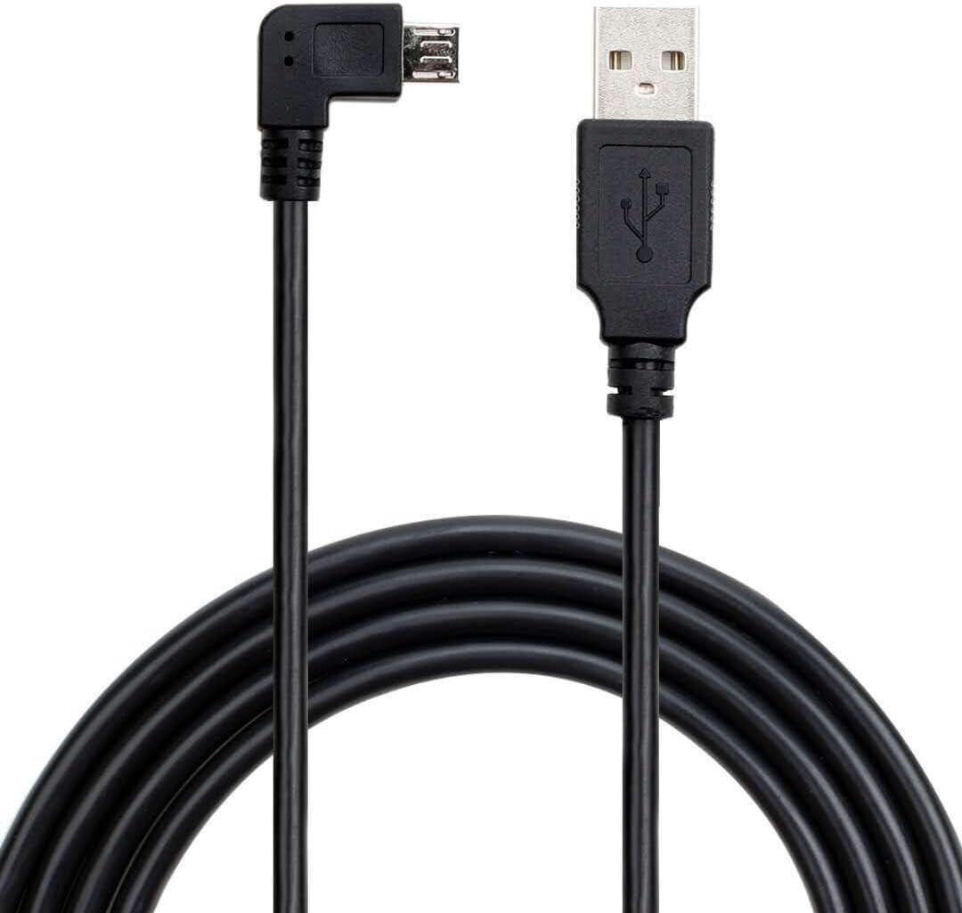 5M 2.0 90 5pc 55 2 USB A to Micro B USB Power Cable Charge Cord Degree Left Angle with Wiring Clips for Garmin Dash Cam