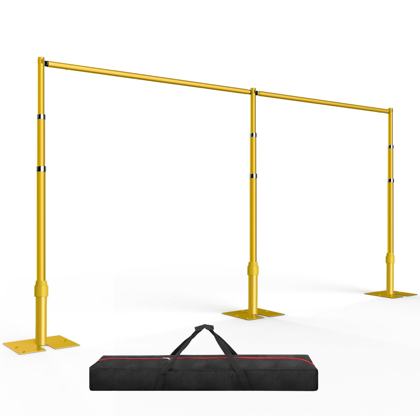 EMART Backdrop Stand Heavy Duty 8.9ftx20ft, Adjustable Pipe and Drape Photo Background Support Kit, Metal Frame with Flat Base for Wedding Birthday Party Banquet Decorations-Gold