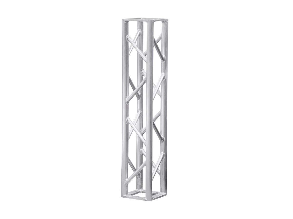 Monoprice 8in x 8in Lite Duty Box Aluminum Lighting Truss, Straight Section - 1 Meter (3.28 Feet) With Hardware, 500 lbs Capacity, 1.5-Inch Tubes - Stage Right Series