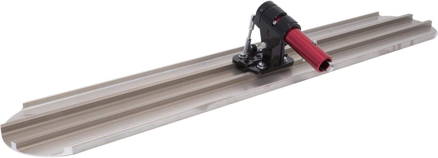 MARSHALLTOWN QLT 48 Inch Magnesium Bull Float with Rock-It 2.0 Bracket, Extruded Alloy Blade, Round End, Concrete Bull Float for Finishing, Concrete Tools, Made in USA, MB48RR