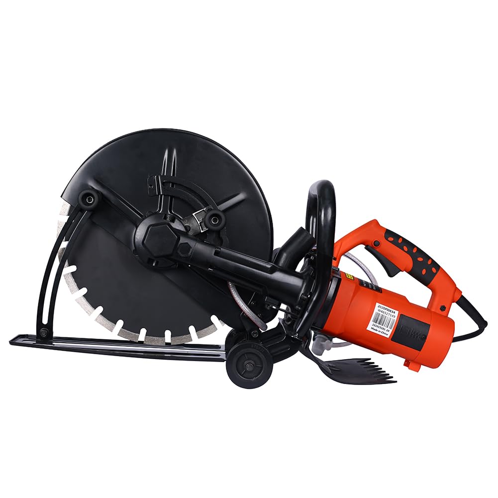 Electric Cut Off Saw, 14inch 2800w Wet/Dry Concrete Saw Cutter Guide Roller With Water Line Attachment For Granite, Porcelain,Wood,Stone