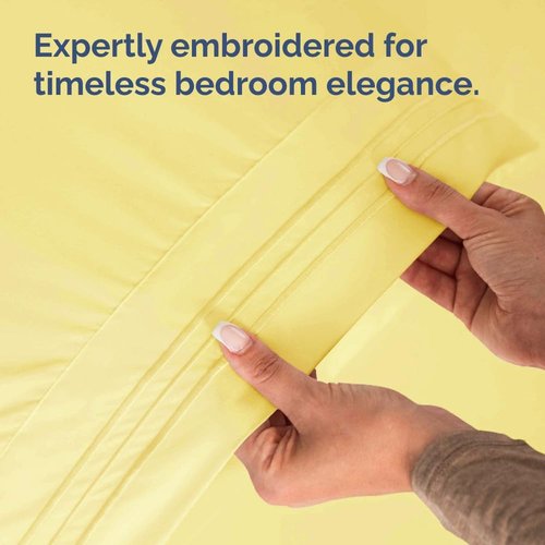 King Standard Pillow Cases by [Brand Name] - Ultra-Soft Hotel Quality - Wrinkle Resistant & Machine Washable - 2 Piece Set in Yellow