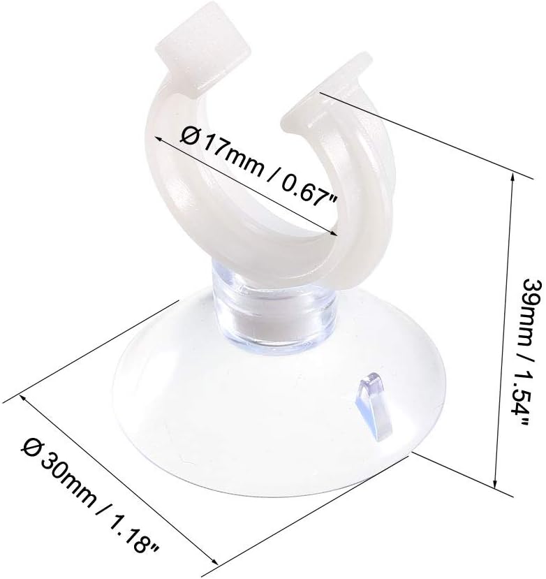 Uxcell Aquarium Suction Cup Clips - Airline Tube Holders for Fish Tank | Clear 17mm, 20 Pcs