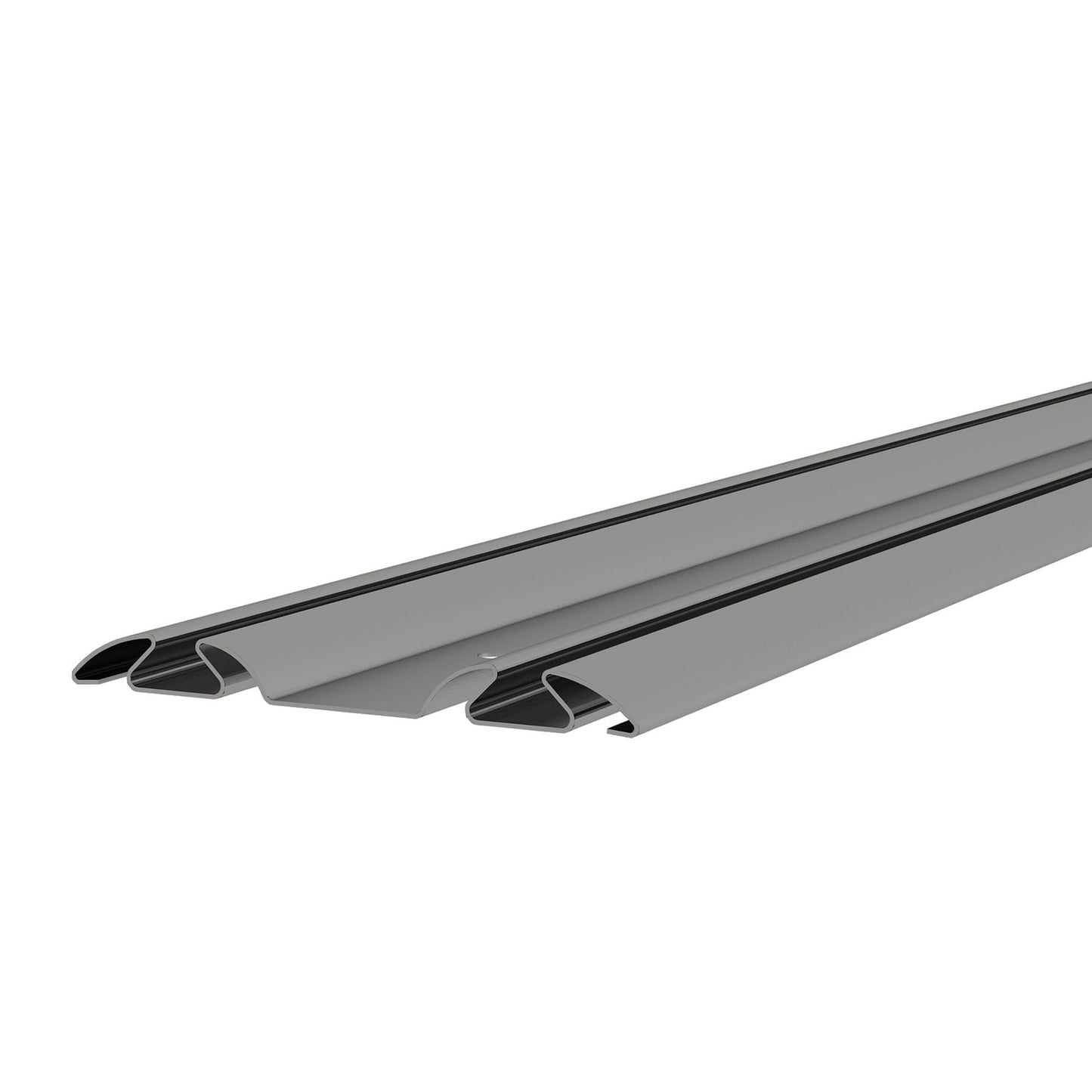 Bypass Mirror Closet Door Bottom Track, 60" Length, 2-11/16" Width, Gray Metal, Roll Formed Steel Sliding Door Guide Rail, Fit Convex Roller Assemblies