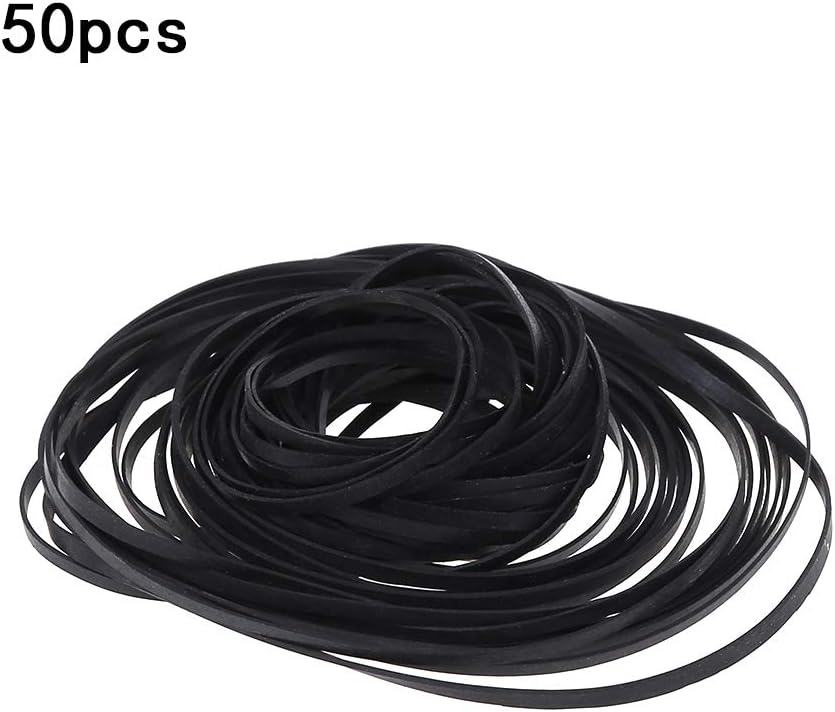 sara-u 50PCS Common Cassette Universal Assorted Flat Rubber Belt Mix Tape Machine Belt for Recorders Walkman CD/DVD