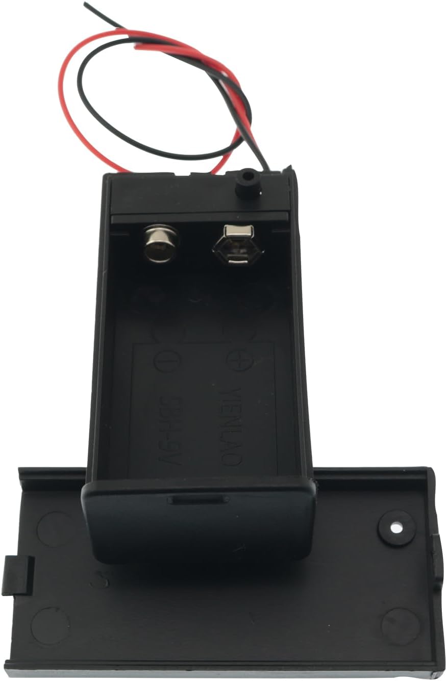 YTgilo 6PCS 9V Battery Box with Cover and Switch Battery Holder with Leads for Student Experiments LED Strip Battery