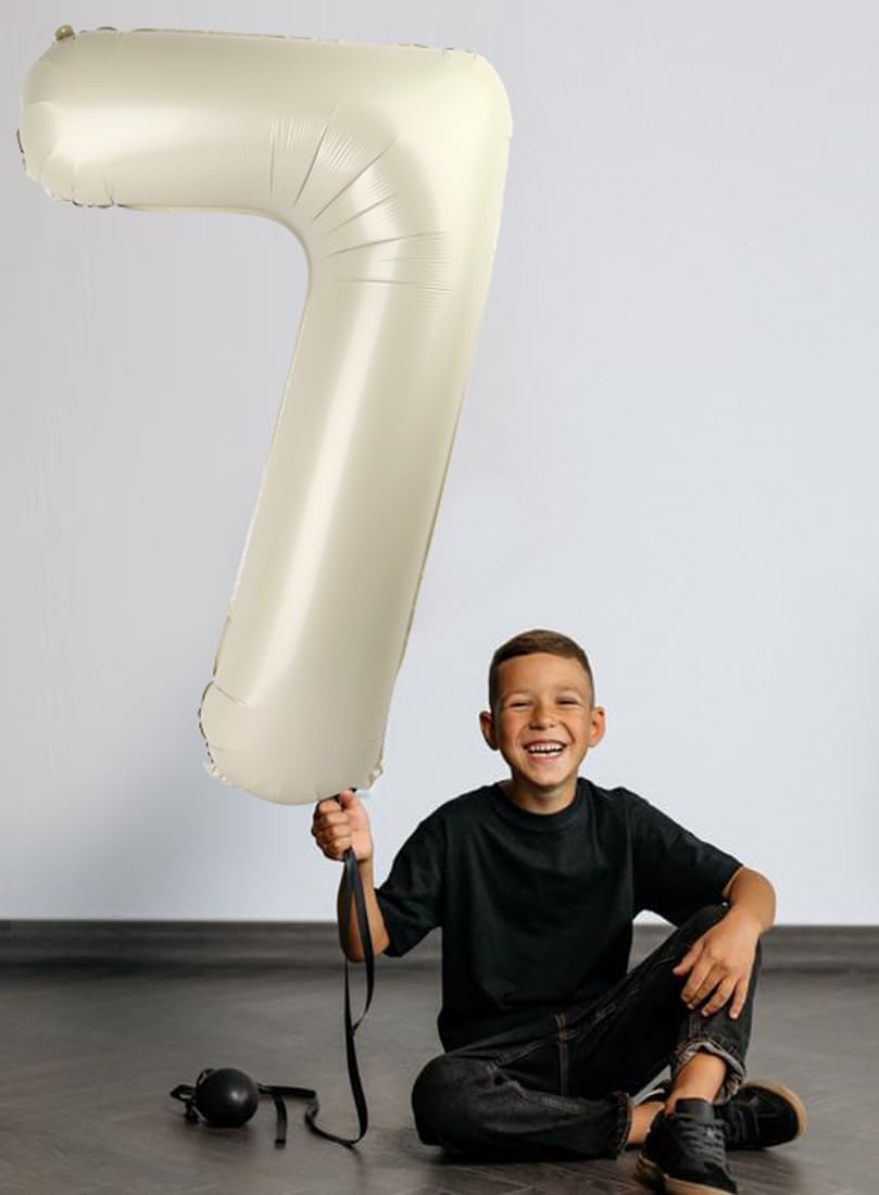 Number 6 Balloon 40 Inch - Cream White Birthday Decorations for Boys & Girls | Perfect for 6th Birthday Celebrations