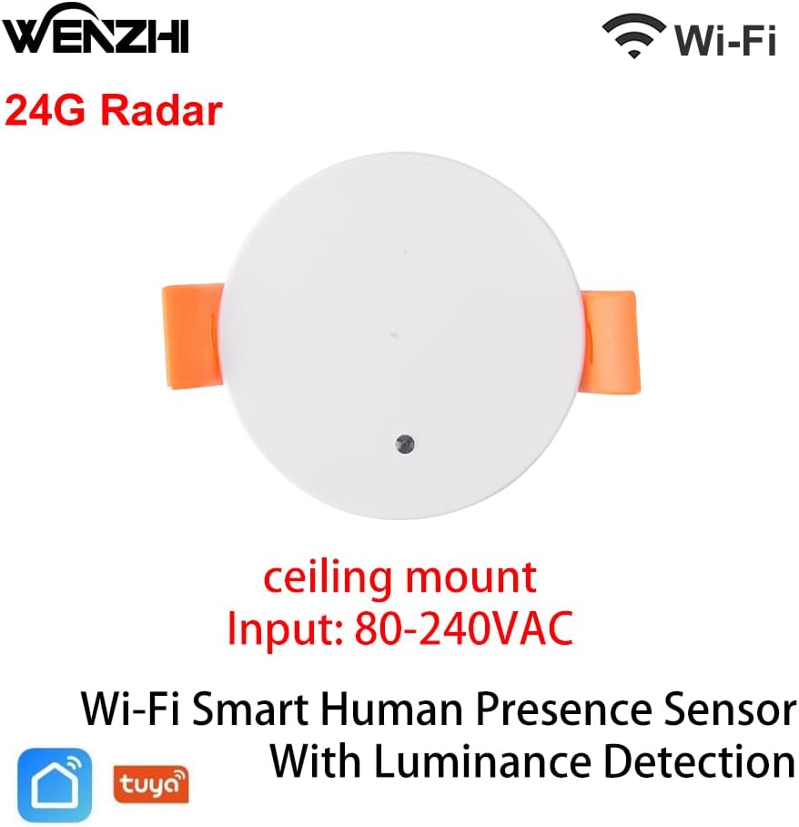 WenzhiIoT 24GHz MmWave 110/220V Presence Sensor, Smart Motion Sensor WiFi Radar Presence Sensor Movement Body Motion
