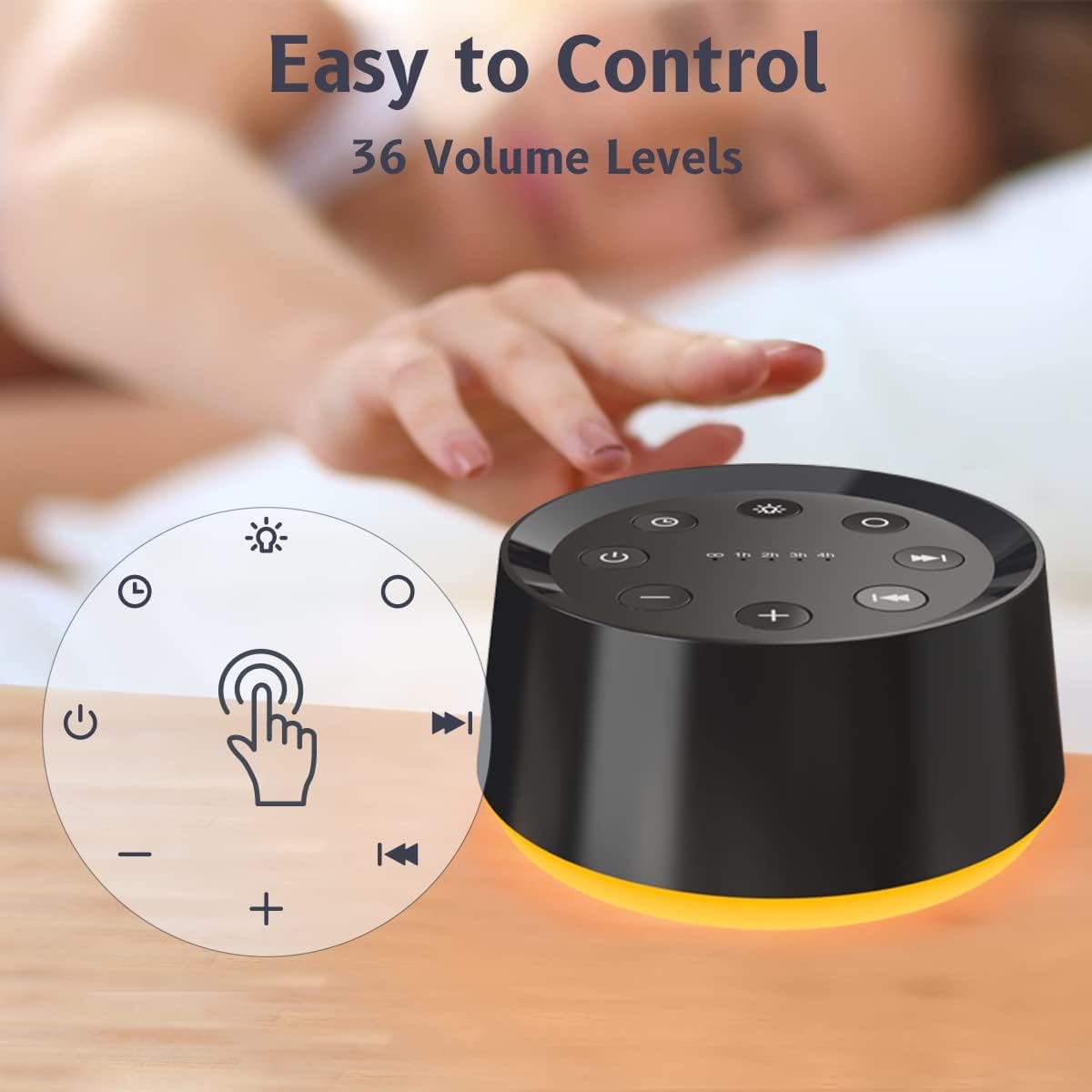 Skiennix Brown Noise Sound Machine - 30 Soothing Sounds & 12 Color Night Light | Sleep Aid for Adults & Kids