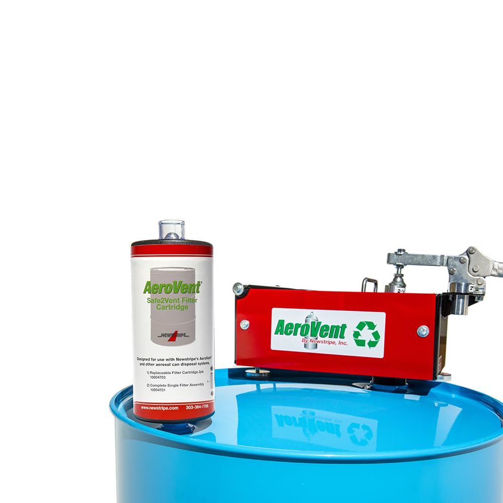 AeroVent Standard Aerosol Can Disposal System (Part #10004840) | Quickly Puncture & Drain Cans Up to 9.75" Length & 2-3" Diameter | Compliant in 50 States | Heavy-Duty Industrial Grade | Made in USA
