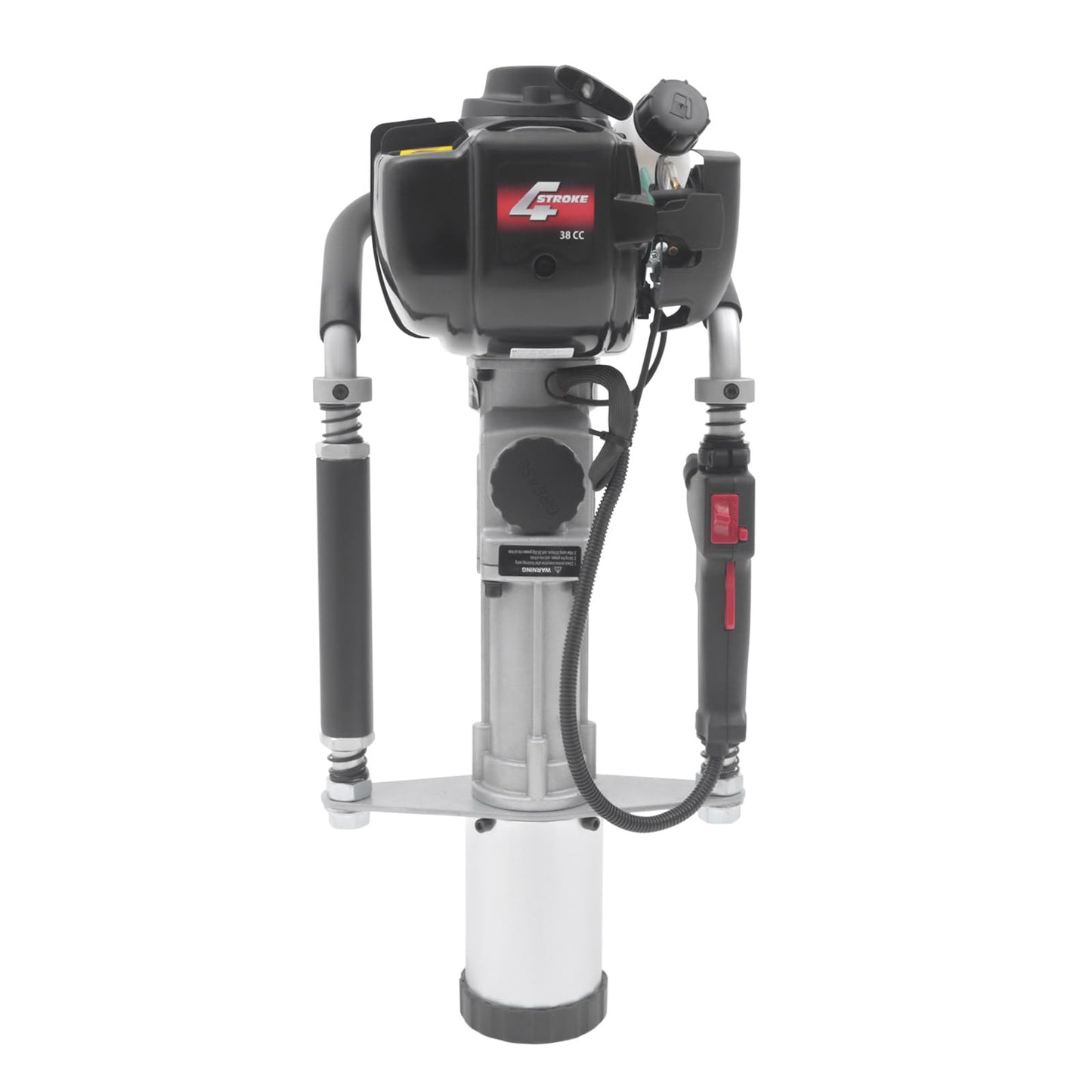37.7cc CC 4-Stroke Gas Powered T Post Driver, 1.2KW Portable Fence Post Driver w/Air-Cooled System, 8500RPM Petrol Pile Driver Hammer w/ 2 Pile Heads(45mm 55mm) for A Series of Pile-driving Projects