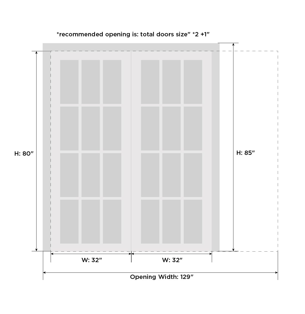 SARTODOORS - Sliding French Double Pocket Doors 64 x 80 inches Clear Glass 12 Lites| Felicia 3355 Matte White | Kit Trims Rail Hardware | Solid Wood Interior Bedroom Sturdy Doors