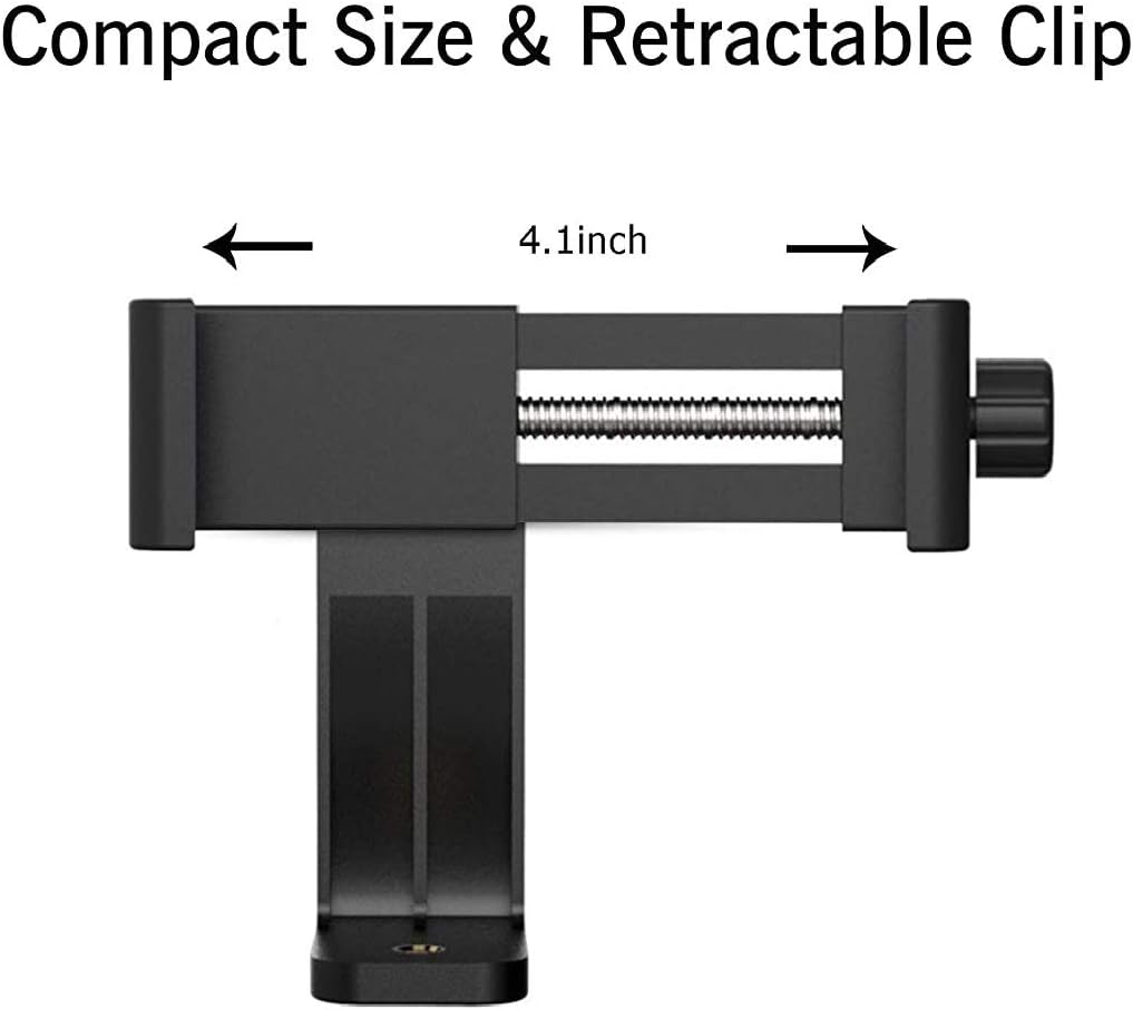 Alphx Innovations Alphx Tripod Phone Adapter with Adjustable Clamp, Vertical and Horizontal Holder to Mount Cell Phones