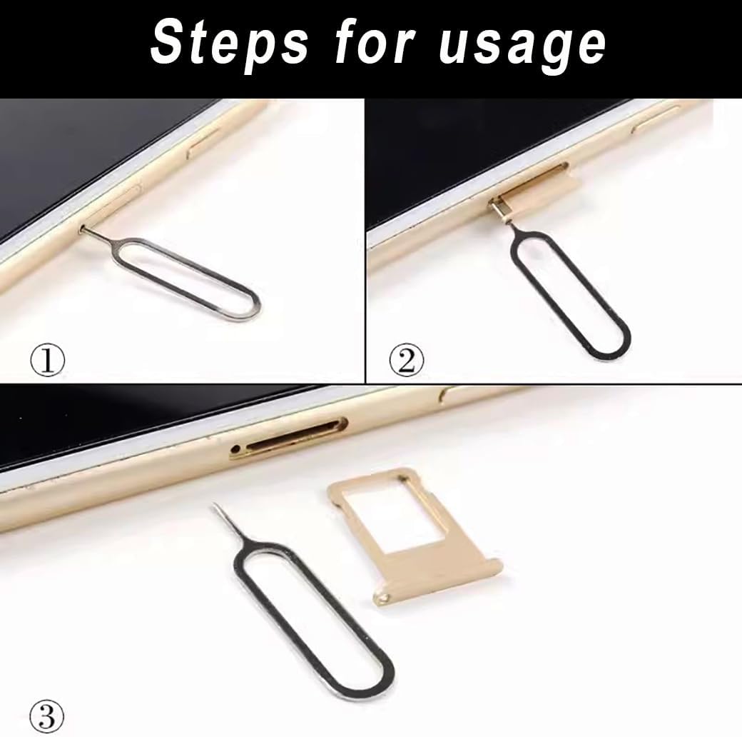 AYWFEY 10 Pcs Sim Card Tray Removal Tool, Sim Card Pin, Sim Card Tool, Compatible with All iPhone, Samsung, HTC