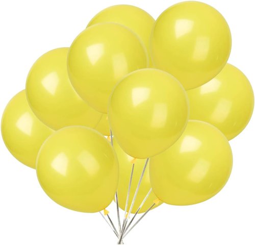KADBANER Yellow Latex Balloons - 50 Pcs 12 Inch for Weddings, Birthdays & Baby Showers