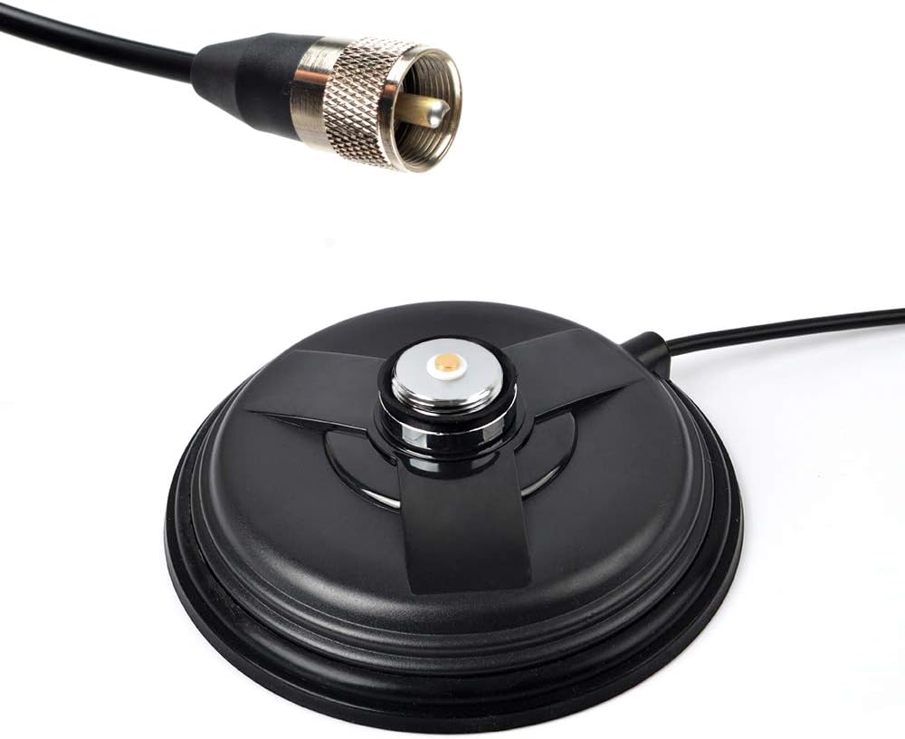 UAYESOK 5.9inch (150mm) 5M(16.4ft) RG58 PL-259 NMO Magnetic Mount Antenna Base Ham Mobile Radio Antenna Magnet Mount