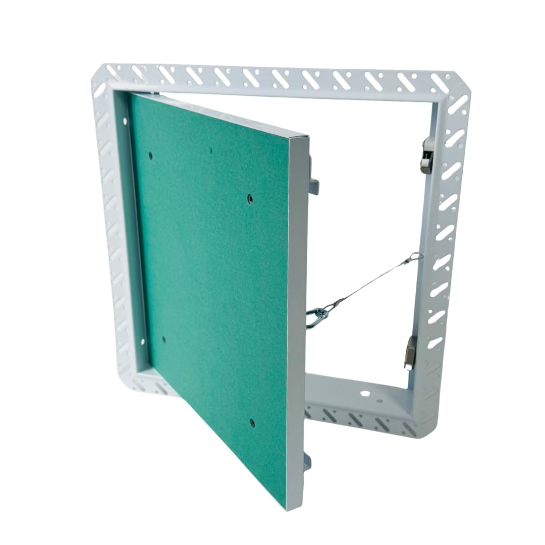 Byson Drywall Access Panel 16x16 Inches – Wall Access Door with Mud-in Flange, Heavy Duty Steel Frame, 5/8” Gypsum Inlay, Hidden Hinged Push Lock