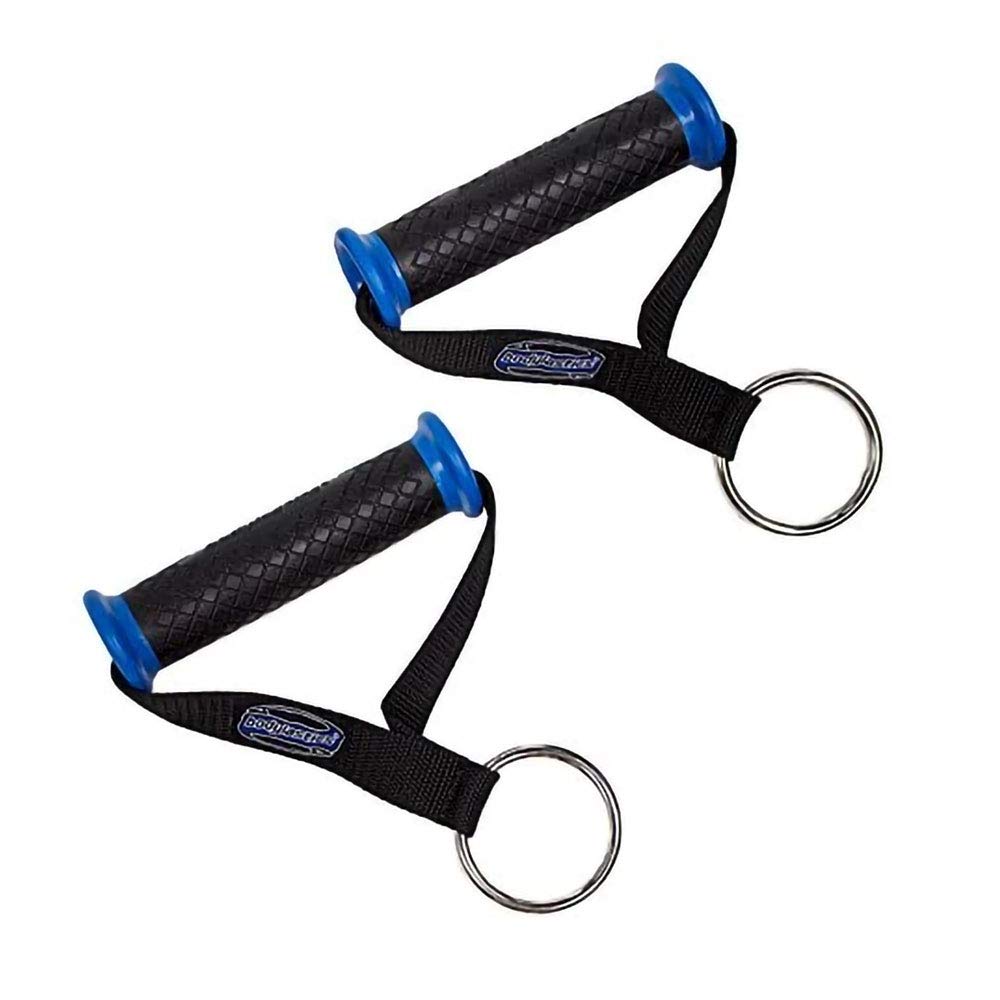 Bodylastics Resistance Band Handles, Ergonomic Gym Handles with Upgraded TPR Waffle Exercise Grips, Strong Handles for Resistance Bands with Nylon Webbing and Welded O-Rings