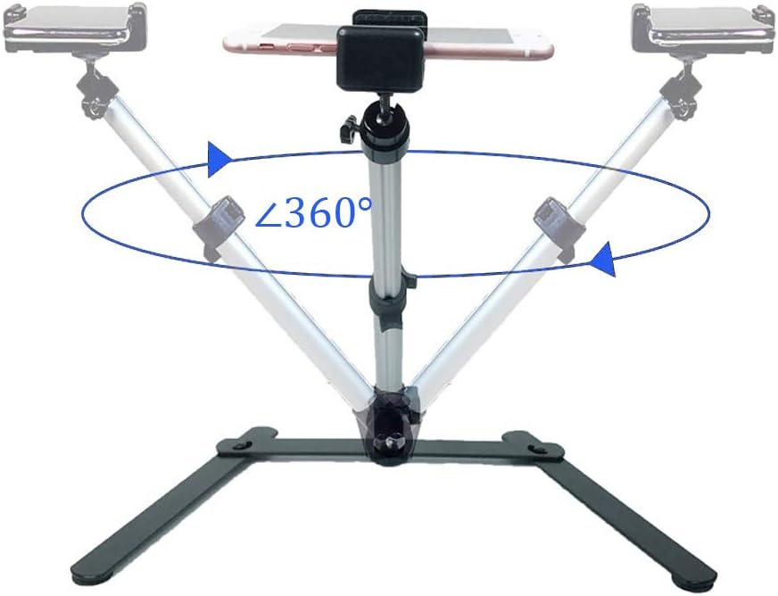 AONTOKY Photo Copy Pico Projector Stand Overhead Phone Mount Adjustable Tabletop Teaching Online Stand for Live
