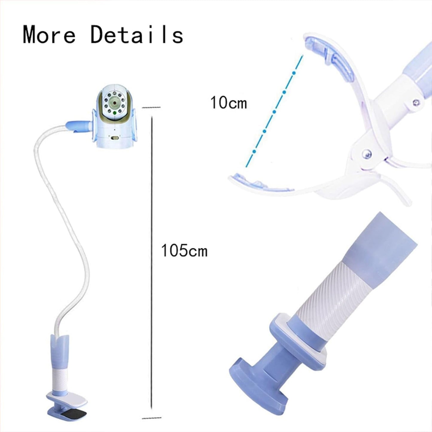 RSHuiOUXX Baby Monitor Holder Baby Camera Holder Baby Monitor Camera Mount Stand with Flexible Hose Adjustable Clip