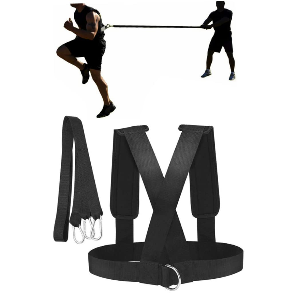 Sled Harness Tire Pulling Speed Resistance Power Belt Adjustable Weight Trainer with Pull Strap, Resistance Bands Bands