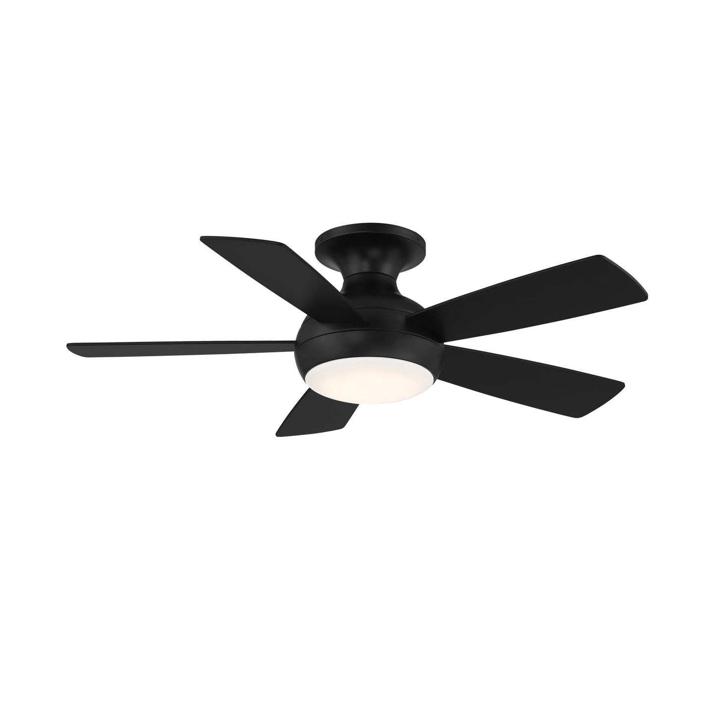 WAC Lighting F-034L-MB Odyssey 44" Hugger Ceiling Fan with LED Lights & Remote, Matte Black