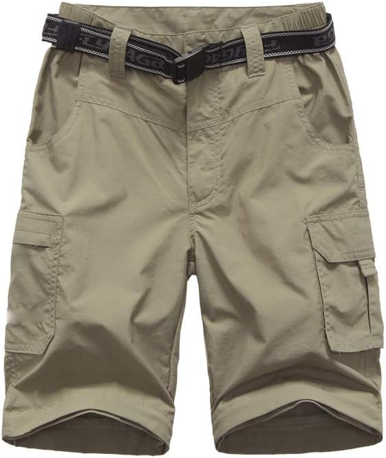 Boy’s Convertible Hiking Pants Lightweight Quick Dry Zip Off Pants for Kids Youth Outdoor UPF 50+ Casual Cargo Trousers