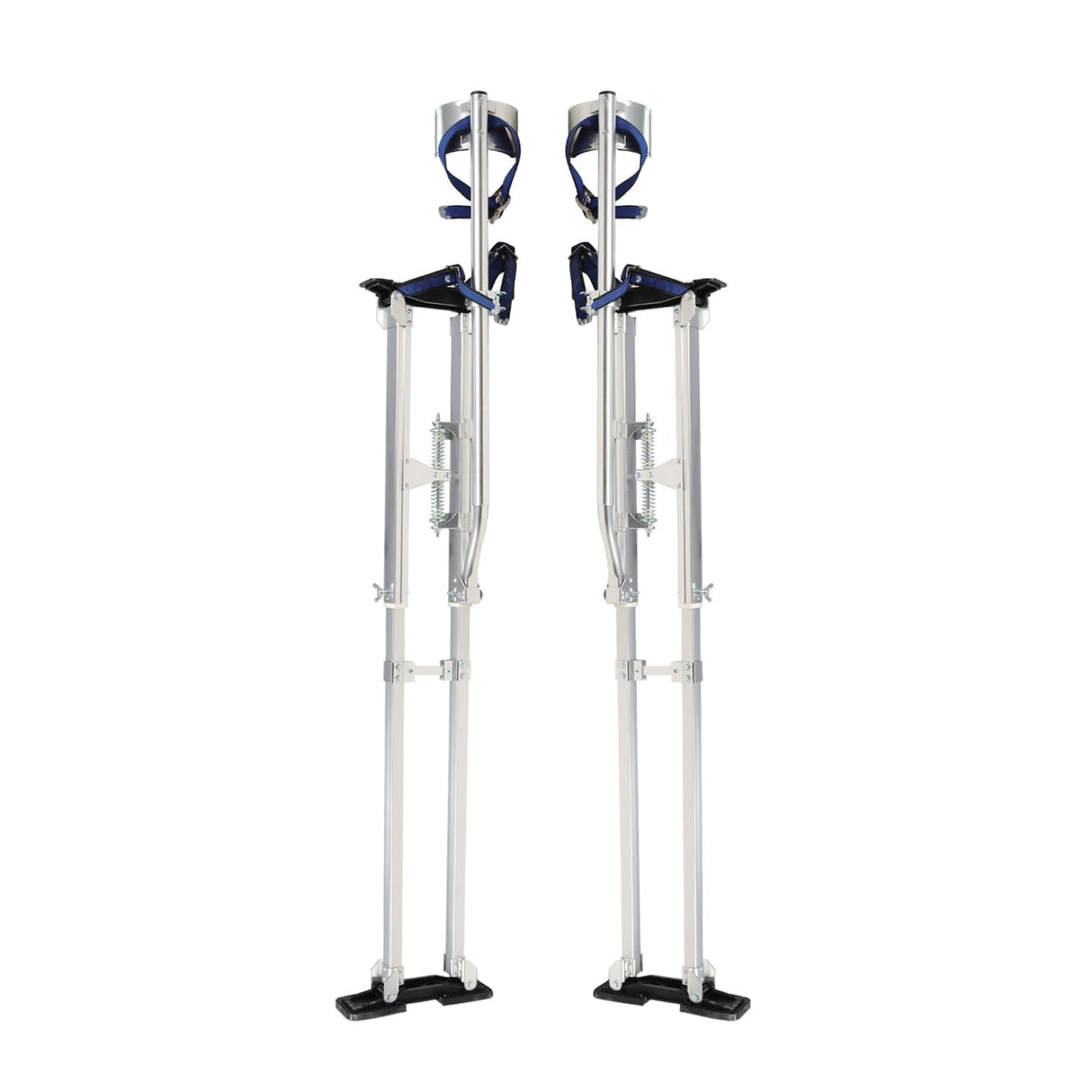 Nakkaa 48-64 Inch Adjustable Aluminum Drywall Stilts for Heavy-Duty Work Stilts for Sheetrock Exterior Wall Painting Construction (Silver,48"-64" Inch)