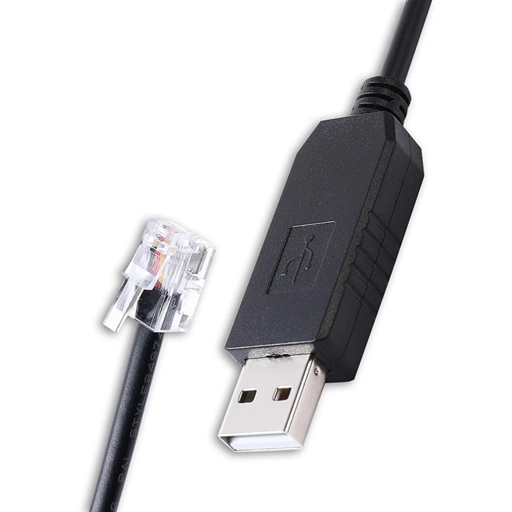 Cutesliving RS232 RJ9 4P4C PL2303GT Chipset Control(Black,10FT) USB Serial to Update Firmware Cable with Prolific