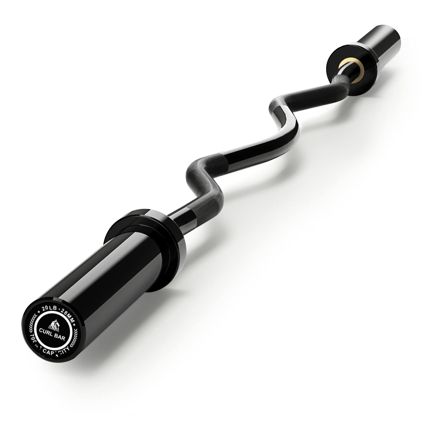 LIONSCOOL 28mm Grip EZ Curl Bar (Black)