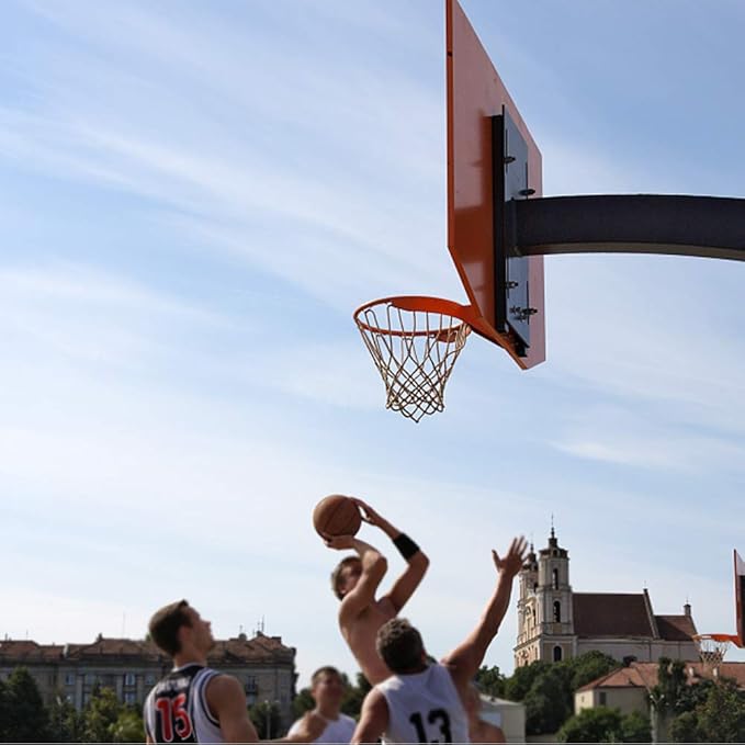 Professional 180º Heavy Duty Breakaway Basketball Rim，18 inch Single Spring Flex Rim Goal Replacement fit Indoor and Outdoor Backboard