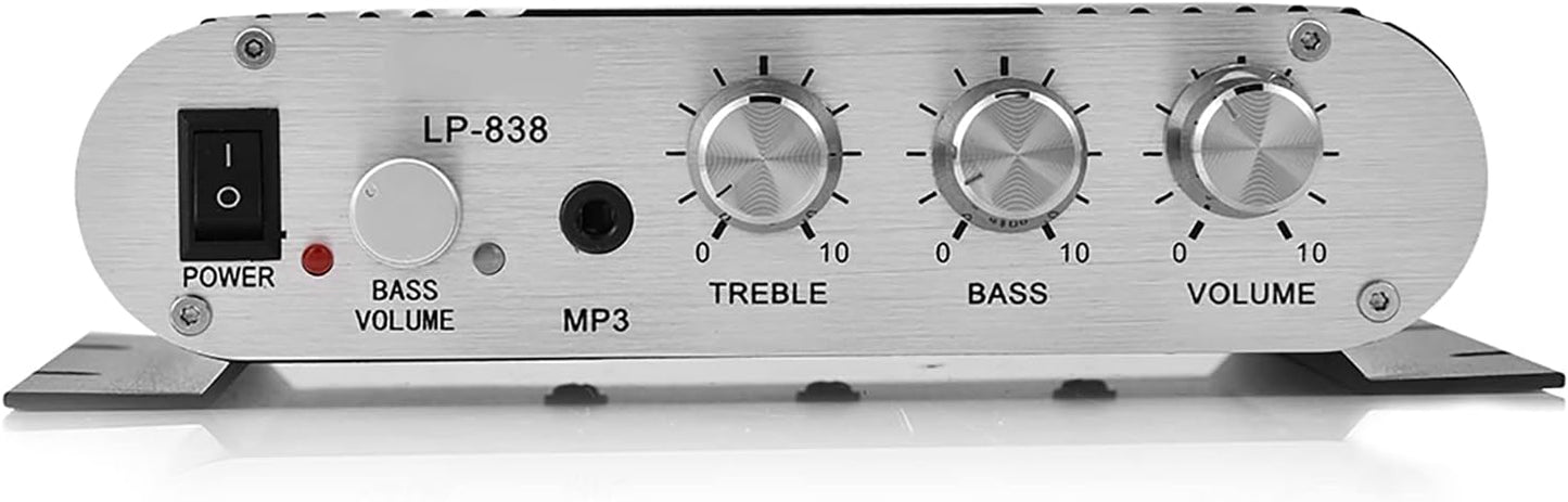 15Wx2 3.5mm MP3, MP4, Stereo Audio Amplifier Receiver, Output Stereo Bass Home Amplifiers, with and Port, Digital Amp