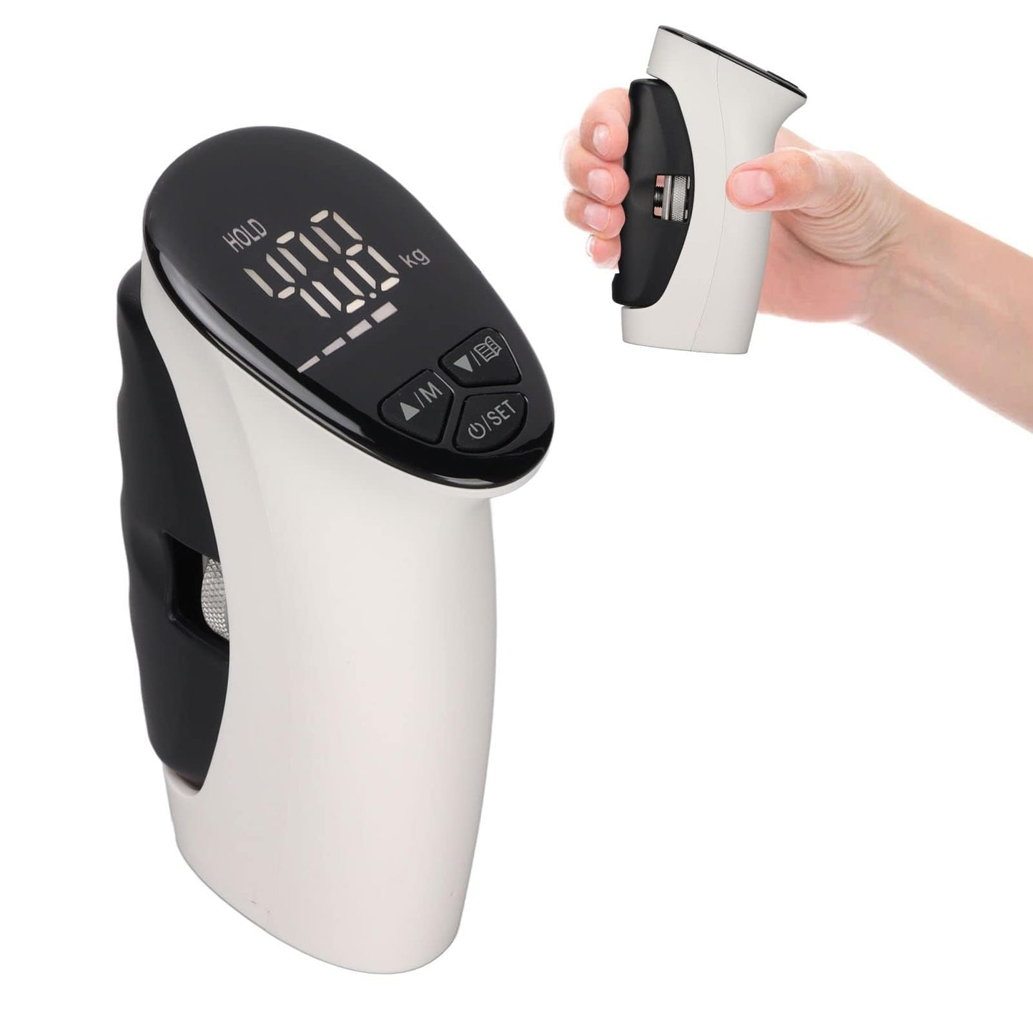 Digital Hand Grip Strength Tester, 198lbs/90kg Electronic Grip Dynamometer with Adjustable Handle & Backlit Display, Comfortable Grip Strength Meter for REHAB, Seniors, Sports & Home Use