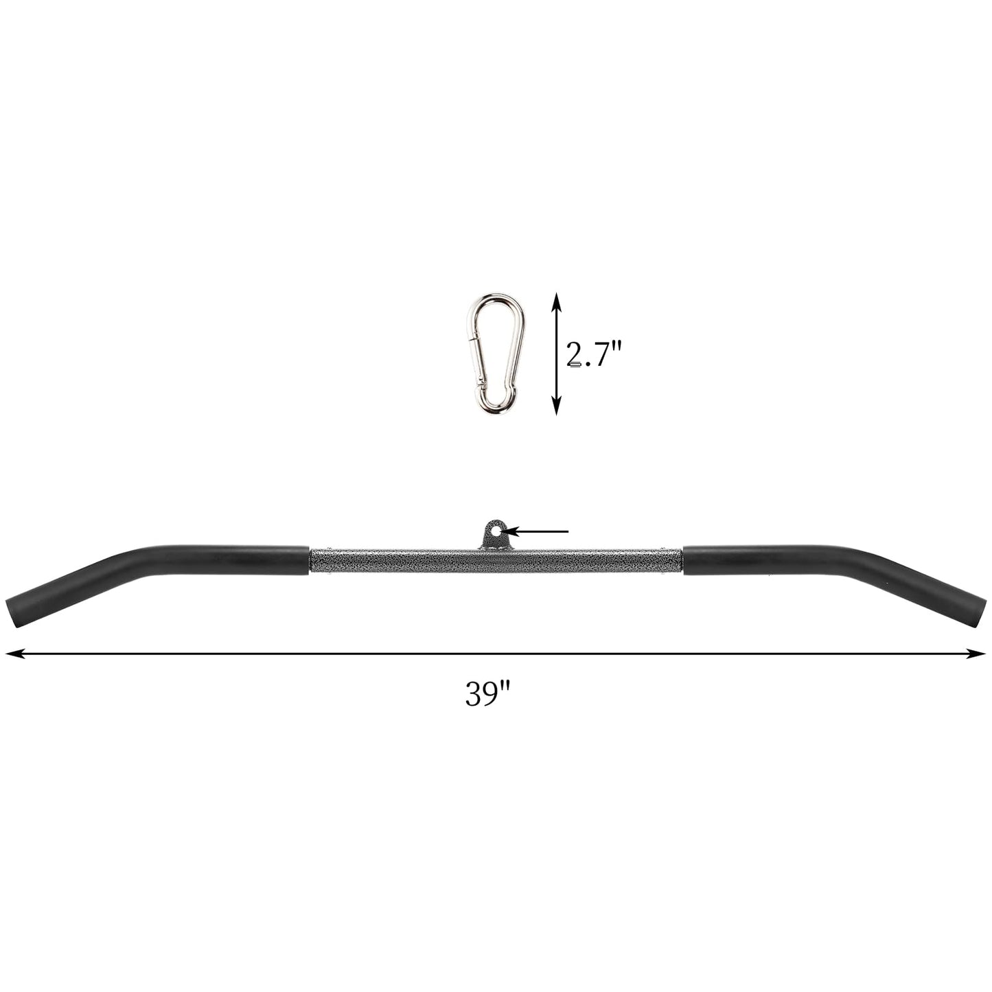 Mezchi 39"/99cm LAT Pull Down Attachments, LAT Pull Down Bar with Non-Slip Handle, LAT Bar Cable Machine Attachment for Gym, Muscle Building, Muscle Building