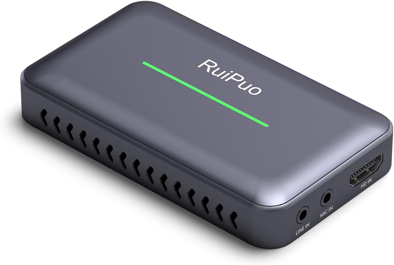 RuiPuo 4K 60HZ 1080P/60Hz 3.0 7/8/8.1/10/11, Video Capture Card, Single HDMI Input Video Capture Card HDMI to USB Audio