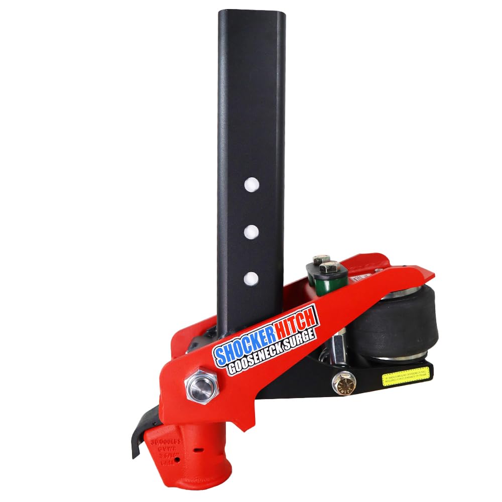Shocker 30K Gooseneck Surge Air Hitch & Demco Coupler for 2-5/16" Ball, Square 4" & 3-15/16" Stem
