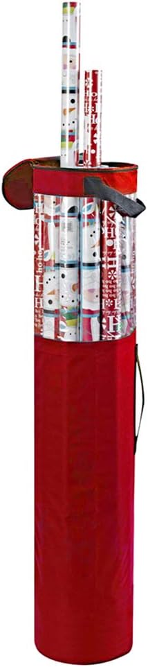 ProPik Wrapping Paper Storage Bag - Heavy Duty Organizer for Up to 24 Rolls | 40-Inch Clear PVC with Handles