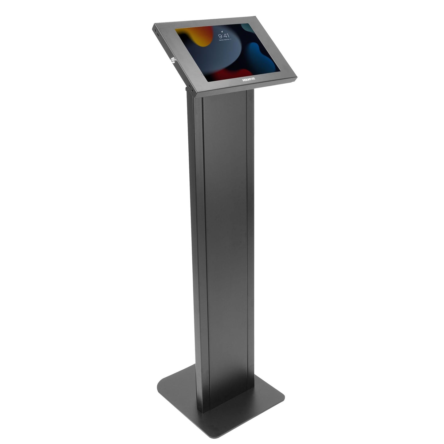 Mount-It! Anti-Theft iPad Floor Stand Kiosk, Locking Tablet Floor Stand for iPad Gen 7–11 & A16, Air & Pro (10.2"–11"), Commercial Kiosk for Retail, Lobby & Trade Show, Black