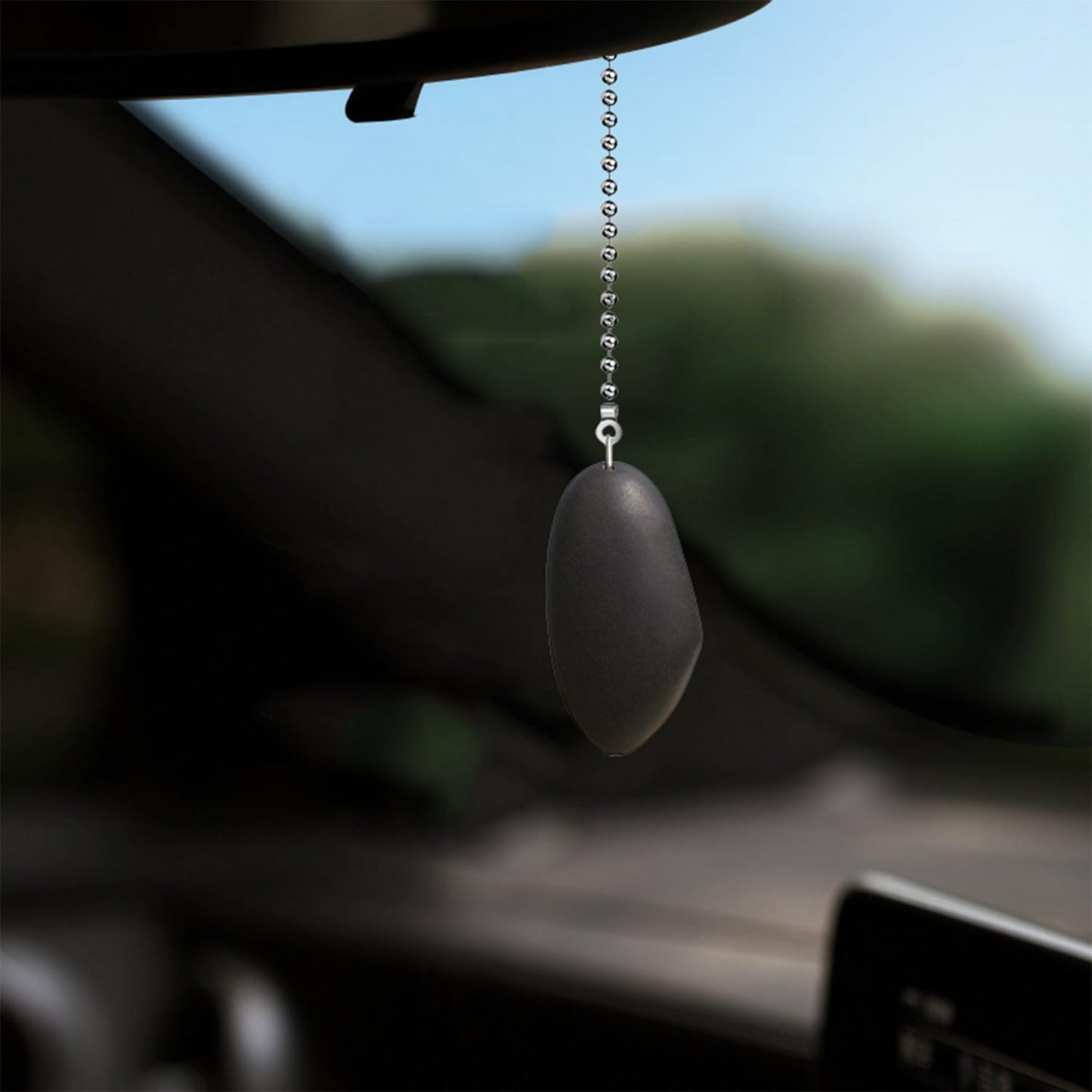 XIOFU Handmade Pebble Ceiling Fan Pull Chain - Natural River Stone Pull Chain for Ceiling Fans, Lamps, Wall Lights - Decorative Pull Cord (2PCS)