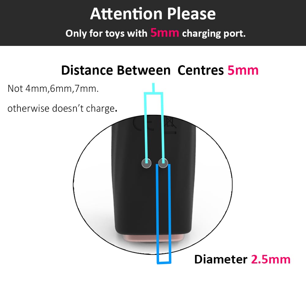 Vebaisa 5mm 2.7 2 Magnetic USB DC Charger Cable feet with Dots for Replacement Charging Cord- Single Polarity Only