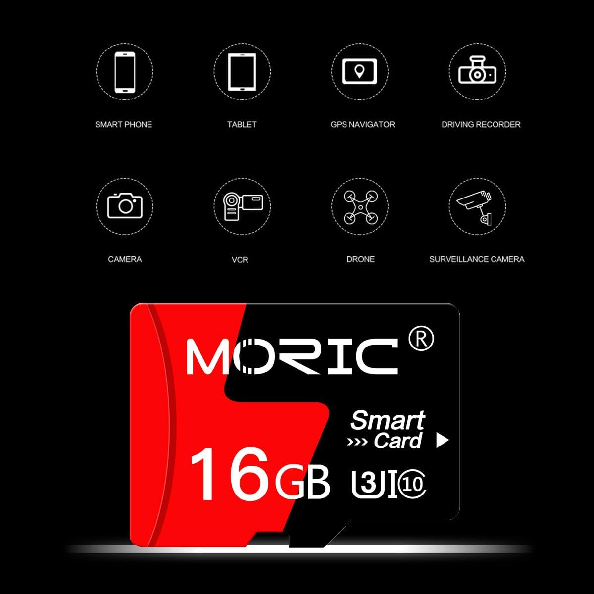MORIC 2 Pack 16GB Card,C10 A1 Micro SD Card with Adapter High Speed Memory Memory TF Card for Camera/Dash